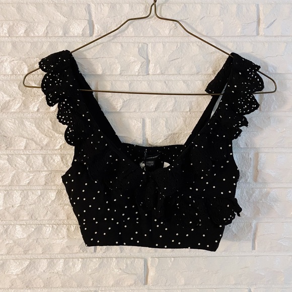 NWT American Eagle Lace and Polka Dot  Crop Top Size XS - Picture 4 of 9
